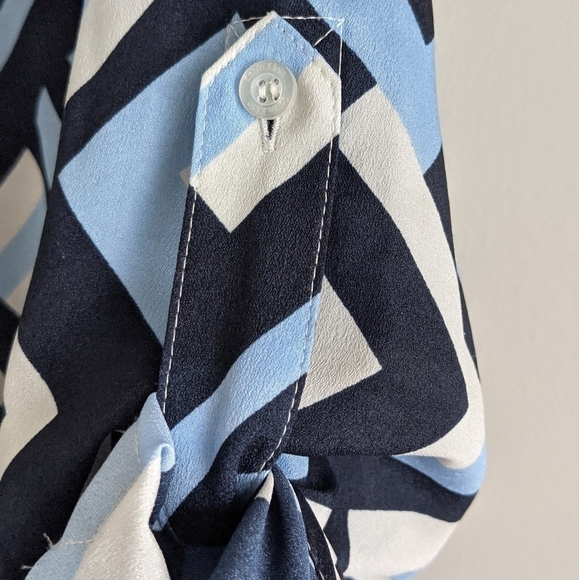 Nwot Calvin Klein Camp Button Down Shirt in Mod Print Geometric Pattern M - Picture 6 of 16